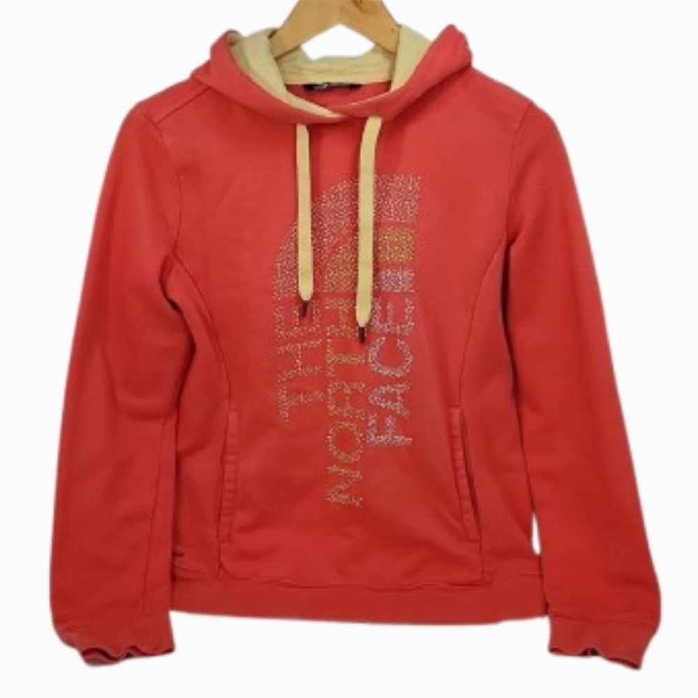 NORTH FACE Half Dome Tangerine Orange Hoodie Pullover Sweatshirt (S)